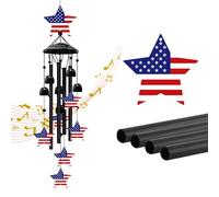 SLTTXNTT 36in American Flag Wind Chimes, Outdoor Patriotic Decor Yard Porch | Weatherproof sturdy build for outdoors. Ideal yard porch patriotic decor. Nice gift for veterans, men & women
