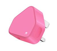 SLTX UK 3 Pin Plug Mains Charger Adapter 1AMP 1000mAh Fast Speed Universal Travel Wall Charger for iPhone, iPad, iPod, Samsung Galaxy Tab, HTC, Tablet & USB Devices (Baby Pink)