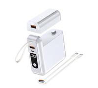 SLuB Power Bank 20000mAh, PD 22.5W Fast Charging with 2 Charging Cables, Portable Travel Power Bank Suitable for Travelling, iPhone, Samsung, Huawei, Laptop, Tablets, Etc (White)