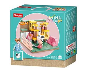 Sluban M38-B0919D Mini Handcraft Cat Play Park 103 Pieces, Multicolored
