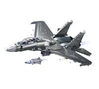Military Fighter Jet Building Block Model Kit, J-15 Aircraft Display Set with Stand, Grey, M38-B1273