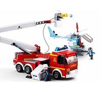Sluban Platform Fire Truck With Fire Helicopter