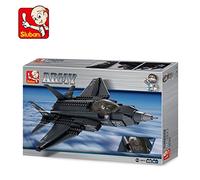 Sluban SlubanM38-B0510 Fighter Jet Building Bricks Set, Black