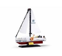 Sluban Speed Boat Building Blocks Set, 1/35 Scale Model, 260 Pieces, Ages 8-14, M38-B1190, White and Red