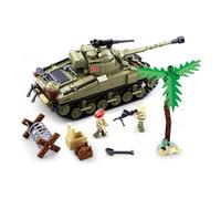 Sluban WWII Sherman Firefly Tank Bricks Play Set - 776 Piece