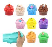 Sludge Clay Toy Set, 9 Piece Fruit Scented Stretchy Fidget Mud, 9.84x5.91x1.97 Inches Soft Play Dough Collection for Kids, Hand Exercise Toy, Play Activity Kit, Portable Travel Toys for Daily Use