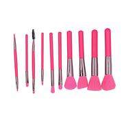 Sluffs 10pcs Rose Red Cosmetic Brush Set Eye Makeup Brushes Soft Hair Loose Powder Eyeshadow Brush Makeup Tool