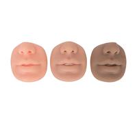 Sluffs 3 Colors Fake Nose Model,Silicone Flexible Human Nose Mouth Model,Soft Silicone Mouth Model for Practicing Suture, Pierce Practice