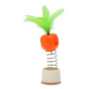 Sluffs Pet Spring Treat Toy Boredom Relief Suction Cup Base Carrot Shape Cat Food Dispensing Toy with Feather for Dog, Boredom Relief Interesting Cat Treat Dispenser Toy for Dog