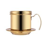 Sluffs Vietnamese Coffee Dripper,Stainless Steel Cup Vietnamese Coffee Drip Filter Maker Infuser for Home, The Office, Travelling(Gold)