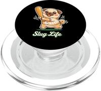 Slug Life Pug Baseball Batter Funny Dog Lover Sport PopSockets PopGrip for MagSafe