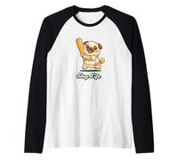 Slug Life Pug Baseball Batter Funny Dog Lover Sport Raglan Baseball Tee