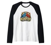 Slugfest Knock Em Slime Retro Slug Punch Gatropod Raglan Baseball Tee