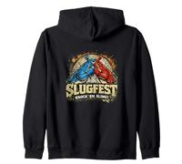 Slugfest Knock Em Slime Retro Slug Punch Gatropod Zip Hoodie
