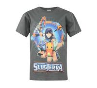 Slugterra Boy's Eli Shane Short Sleeved T-Shirt | Boys Charcoal | Officially Licensed Merch in Grey | Size: 3-4 Years Slugterra Grey 3-4 Years