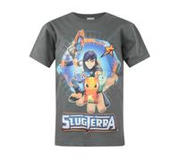 Slugterra Boy's Short Sleeved T-Shirt | Charcoal | Official Merch in Grey | Size: 3-4 Years Slugterra Grey 3-4 Years