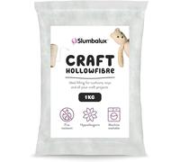 Slumbalux Hollowfibre Toy Stuffing 1kg Bag - 100% High Grade Fire Resistant Hollowfibre Pillow Filling for Soft Toys, Knitted Toys, Cushions, Home Décor & Crafting - Washable, 1KG