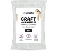 Slumbalux Hollowfibre Toy Stuffing 2kg Bag - 100% High Grade Fire Resistant Hollowfibre Pillow Filling for Soft Toys, Knitted Toys, Cushions, Home Décor & Crafting - Washable, 2KG