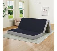 Slumber Castle Foldable Mattress, 4 Inch Trifold Mattress, Queen Size Memory Foam Mattress, Folding Floor Bed Mattress Futon Mattress Portable Camping Mattress with Removable Cover, 80"x60"x4"