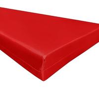 SLUMBER HOME 2-Seater Booster Cushion with Removable Cover Deep Firm Orthopaedic Foam Cushion Two Seater Sofa Seat Pad with Soft Faux Suede Washable Cover (100 cm 50cm 10cm, Red)