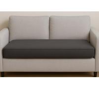 SLUMBER HOME 2-Seater Booster Cushion with Removable Cover Deep Firm Orthopaedic Foam Cushion Two Seater Sofa Seat Pad with Soft Faux Suede Washable Cover (100 cm 50cm 10cm, Gray)