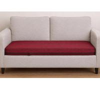 SLUMBER HOME 2-Seater Booster Cushion with Removable Cover for Elderly 100 x 50 x 5 cm Long Firm Orthopaedic Memory Foam Cushion Two Seater Sofa Seat Pad Water-Resistant Washable Cover (Burgundy)