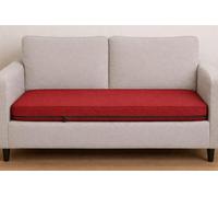 SLUMBER HOME 2-Seater Booster Cushion with Removable Cover for Elderly 100 x 50 x 5 cm Long Firm Orthopaedic Memory Foam Cushion Two Seater Sofa Seat Pad Water-Resistant Washable Cover (Red)