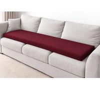 SLUMBER HOME 3 Seater Booster Cushion with Removable Cover, 150 x 50 x 5 cm Firm Memory Foam Orthopaedic Seat Pad, Large Sofa Cushion with Soft PolyesterWater Resistant Cover (Burgundy)