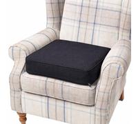 SLUMBER HOME Armchair Booster Cushion Large Memory Foam 50 x 50 cm Seat Pad with Supportive 10cm Thick Lift Water resistant Polyester Cover Cushion for the Elderly, Post-Operative and Pregnency Black