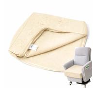 SLUMBER HOME Recliner Cushion for Elderly 20"x20"x4" Memory Foam Seat Pad COVER ONLY for Couch, Armchair & Chairs with Dual-Layer Support, Non-Slip Backing, Washable Cover (Cream)
