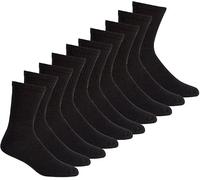 Slumber Hut 10 Pairs Mens Cotton Sports Socks Black 6-11