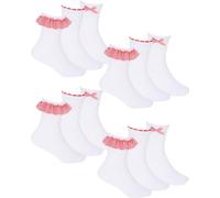Slumber Hut 12 Pairs Kids Gingham Ribbon Socks 43B861 Red 9-12