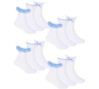 Slumber Hut 12 Pairs Kids Gingham Ribbon Socks 43B862 Sky Blue 6-8.5