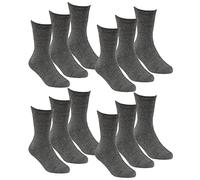 Slumber Hut 12 Pairs Kids School Ankle Socks Grey 9-12