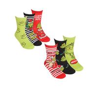 Slumber Hut 6 Pairs Kids Grinch Design Socks 42B833 6-8