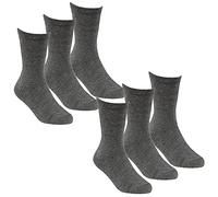 Slumber Hut 6 Pairs Kids School Ankle Socks Grey 9-12