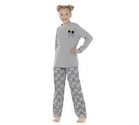 Slumber Hut® Girls Cockapoo Dog Pyjamas Printed Jersey Childrens PJ's Kids Pocket Long Sleeve Full Length Pajama Set - Marl Grey - Size 11-12 Years