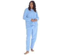 Slumber Hut Grey Borg Womens Snuggle Fleece Twosie Pyjamas Cosy Round Neck Novelty Adults Two Piece PJ's Set for Women 34B2225 Blue Small