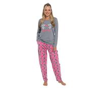 Slumber Hut® Jersey Pyjamas Womens Soft Cosy Comfy Pajamas - Printed PJ's for Women and Children - Grey Koala Microfleece Pants - Size Womens S 8-10