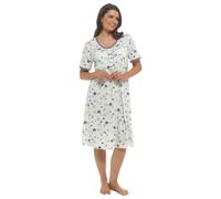 Slumber Hut Ladies 2 Pack Jersey Poly Cotton Short Sleeve Floral Nightie - Blue - 22-24