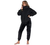 Slumber Hut Ladies Borg Removeable Snood Jumper & Jogger Set 794084 Black S