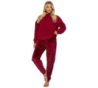 Slumber Hut Ladies Borg Removeable Snood Jumper & Jogger Set 794084 Burgundy M