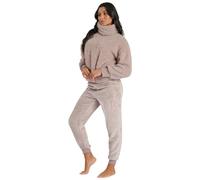 Slumber Hut Ladies Borg Removeable Snood Jumper & Jogger Set 794084 Mink L