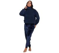 Slumber Hut Ladies Borg Removeable Snood Jumper & Jogger Set 794084 Navy M