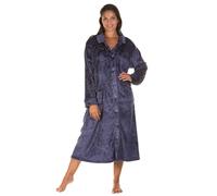 Slumber Hut Ladies Embossed Button Gown Navy 14-16