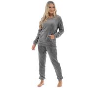 Slumber Hut Ladies Fleece Lounge Set LN1491 Charcoal 16-18