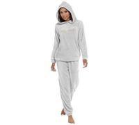 Slumber Hut® Ladies Fleece Pyjamas Twosie - Novelty Black Prosecco or Grey Weekend Gin - Loungewear Womens Pajamas with Emboidered Slogan - Velvet Soft Flannel PJs - Size UK 8 10 12 14 16 18 20 22