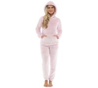 Slumber Hut® Ladies Fleece Pyjamas Twosie - Novelty Black Prosecco or Grey Weekend Gin - Loungewear Womens Pajamas with Emboidered Slogan - Velvet Soft Flannel PJs - Size UK 8 10 12 14 16 18 20 22