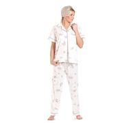 Slumber Hut Ladies Floral Jersey Cotton Rich Nightie Nightdress Nightshirt & Pyjamas - Available in Sizes 10-36 (14-16, Purple - Short Sleeve Pjs)