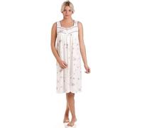 Slumber Hut Ladies Floral Jersey Cotton Rich Nightie Nightdress Nightshirt & Pyjamas - Available in Sizes 10-36 (18-20, Pink - Sleeveless)